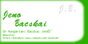 jeno bacskai business card